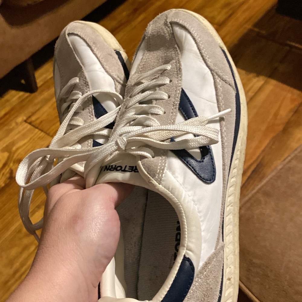 Tretorn White and Navy Sneakers